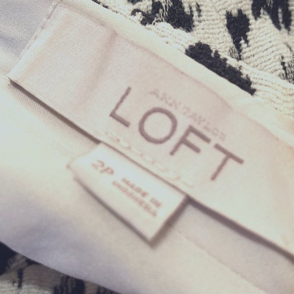 Ann Taylor LOFT Dress: Black and White Animal Print Lined Sheath SIZE 2 - Picture 5 of 10